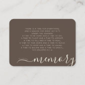 Sandy Ocean Beach Funeral Memorial Visitekaartje (Achterkant)