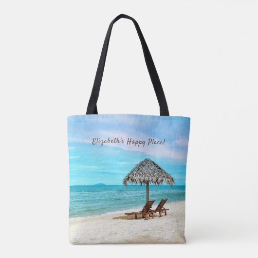 Sandy Ocean Beach Tote Bag (Achterkant)