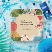 Sandy Ocean Beach Zomer Leuk Verjaardagsfeest Papieren Bordje (Feest)