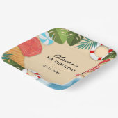 Sandy Ocean Beach Zomer Leuk Verjaardagsfeest Papieren Bordje (Gebogen)