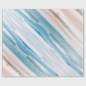 Sandy Ocean Waves Abstracte Waterverf Cadeaupapier (Vlak)