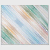 Sandy Ocean Waves Abstracte Waterverf Cadeaupapier (Vlak)