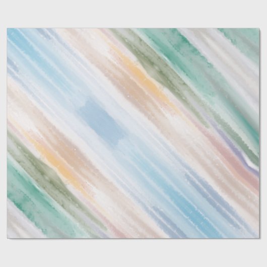 Sandy Ocean Waves Abstracte Waterverf Cadeaupapier (Vlak)