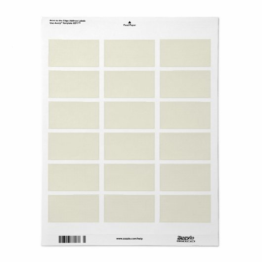 Sandy Off White Blank Etiket (Full Sheet)