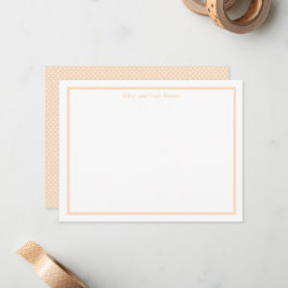 Sandy Pale Peach and White Polka Dot Note Cards Notitiekaartje