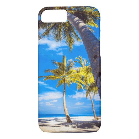Sandy Palm Tree Beach Boat Case-Mate iPhone Case (Achterkant)