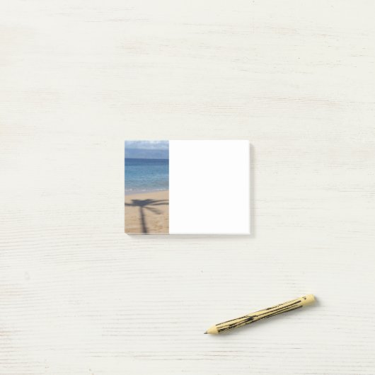 Sandy Palm Tree Shadow op het strand van Hawaï Post-it® Notes (Op bureau)