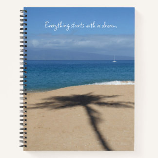 Sandy Palm Tree Shadow Photo Large Spiral Notitieb Notitieboek