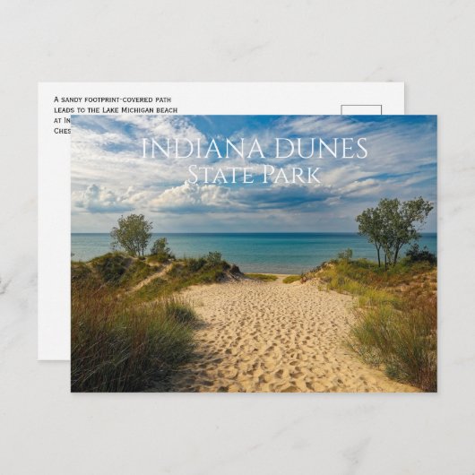Sandy Path to Lake Michigan Beach, Indiana Dunes Briefkaart (Voorkant / Achterkant)