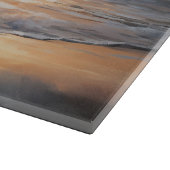 Sandy Paws Akita Hond op Strand Zonsondergang Snijplank (Hoek)