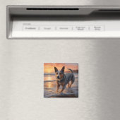 Sandy Paws Australian Cattle Dog op het strand zon Magneet (Insitu (Vaatwasser))