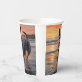 Sandy Paws Australische vee hond op strand zonsond Papieren Bekers (Links)