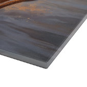 Sandy Paws Australische vee hond op strand zonsond Snijplank (Hoek)