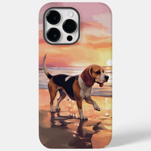 Sandy Paws Beagle Hond op Strand Zonsondergang Case-Mate iPhone Case (Achterkant)