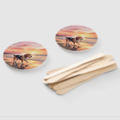 Sandy Paws Beagle Hond op Strand Zonsondergang Handwaaier (Niet-gemonteerd)