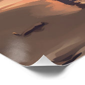 Sandy Paws Beagle Hond op Strand Zonsondergang Perfect Poster (Hoek)