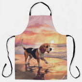 Sandy Paws Beagle Hond op Strand Zonsondergang Schort (Voorkant)