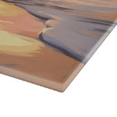 Sandy Paws Beagle Hond op Strand Zonsondergang Snijplank (Hoek)