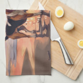 Sandy Paws Beagle Hond op Strand Zonsondergang Theedoek (Quarter Fold)