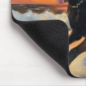 Sandy Paws Belgische Malinois-hond op het strand b Muismat (Hoek)