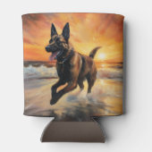 Sandy Paws Belgische Malinois Hond op Strand Zonso Blikjeskoeler (Achterkant)