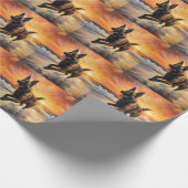 Sandy Paws Belgische Malinois Hond op Strand Zonso Cadeaupapier (Hoek)