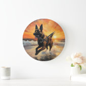 Sandy Paws Belgische Malinois Hond op Strand Zonso Grote Klok (Huis)