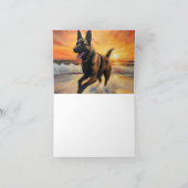 Sandy Paws Belgische Malinois Hond op Strand Zonso Kaart (Binnen)