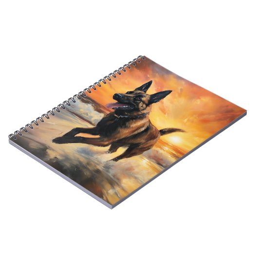 Sandy Paws Belgische Malinois Hond op Strand Zonso Notitieboek (Linkerzijde)