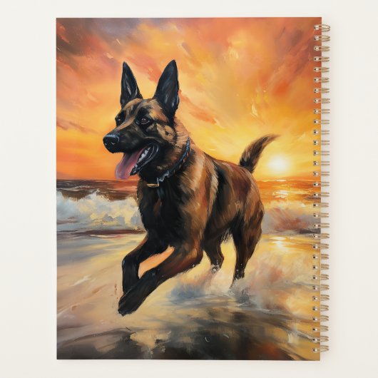 Sandy Paws Belgische Malinois Hond op Strand Zonso Planner (Achterkant)