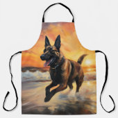 Sandy Paws Belgische Malinois Hond op Strand Zonso Schort (Voorkant)