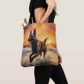 Sandy Paws Belgische Malinois Hond op Strand Zonso Tote Bag (Dichtbij)