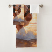 Sandy Paws Berner Berghond op Strand Zonsondergang Bad Handdoek (Insitu)