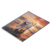 Sandy Paws Bichon Frise Hond op Strand Zonsonderga Notitieboek (Linkerzijde)