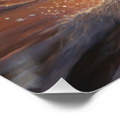 Sandy Paws Bichon Frise Hond op Strand Zonsonderga Perfect Poster (Hoek)