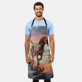 Sandy Paws bloedhond op strand zonsondergang Schort (Gedragen)