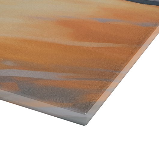 Sandy Paws bloedhond op strand zonsondergang Snijplank (Hoek)