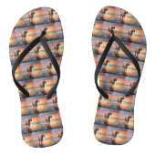 Sandy Paws bloedhond op strand zonsondergang Teenslippers (Voetbed)