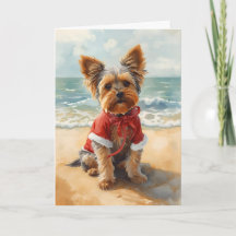 Sandy Paws & Christmas Cheer – Yorkie at the Beach