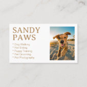Sandy Paws Hond Wandelen Huisdier Fotografie Groom Visitekaartje (Voorkant)