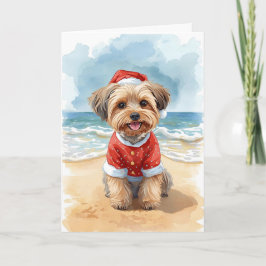 Sandy Paws & Shih Tzu Claus – A Beach Christmas Kaart