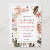 Sandy Perzik Terracotta Goud Rustieke Bruiloft I Kaart (Voorkant)