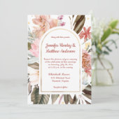 Sandy Perzik Terracotta Goud Rustieke Bruiloft I Kaart (Staand voorkant)