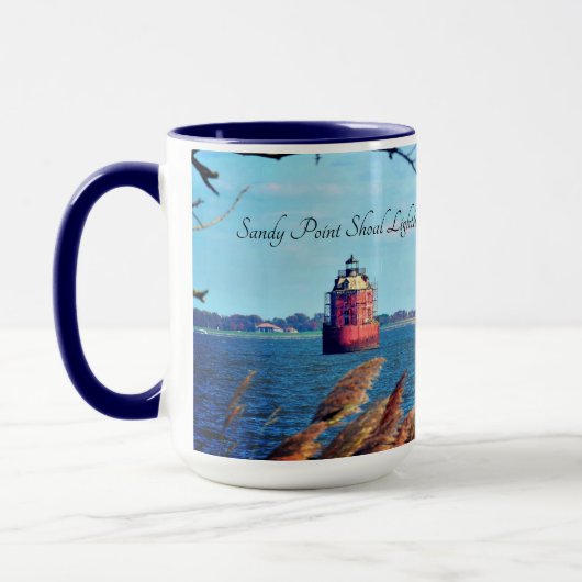 Sandy Point Shoal Lighthouse Ceramic Mok (Links)