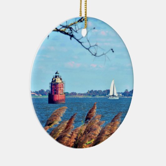 Sandy Point Shoal Lighthouse Keramisch Ornament (Rechts)