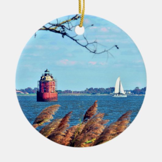 Sandy Point Shoal Lighthouse Keramisch Ornament (Voorkant)
