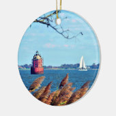 Sandy Point Shoal Lighthouse Keramisch Ornament (Links)