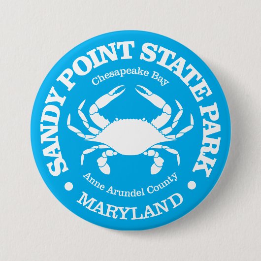 Sandy Point SP (krab) Ronde Button 7,6 Cm (Voorkant)