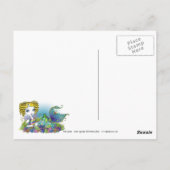 "Sandy" Rainbow Zee Turtle Mermaid Art Briefkaarte Briefkaart (Achterkant)