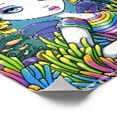 "Sandy" Rainbow Zee Turtle Mermaid Art Poster (Hoek)